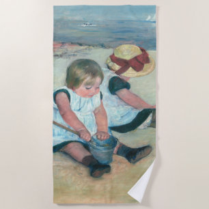 Mary Cassatt - Kinder, die am Strand spielen Strandtuch