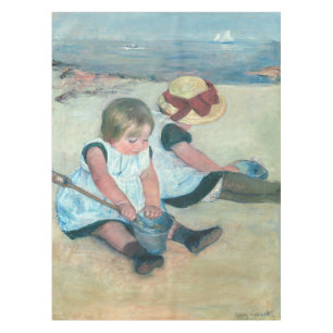 Mary Cassatt - Kinder, die am Strand spielen Tischdecke