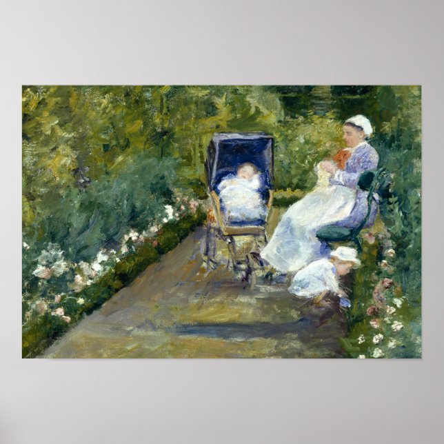 Mary Cassatt - Kinder in einem Garten Poster (Vorne)