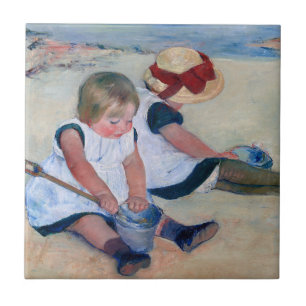 Mary Cassatt Kinder spielen am Strand 1884 Fliese