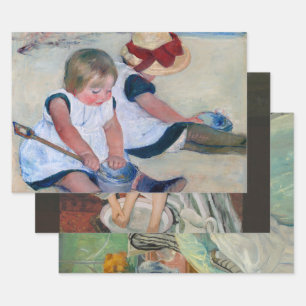 Mary Cassatt Kinder spielen am Strand 1884  Geschenkpapier Set