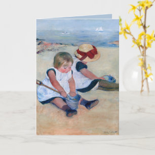 Mary Cassatt Kinder spielen am Strand 1884 Karte