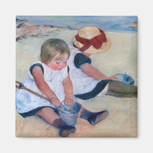 Mary Cassatt Kinder spielen am Strand 1884 Magnet