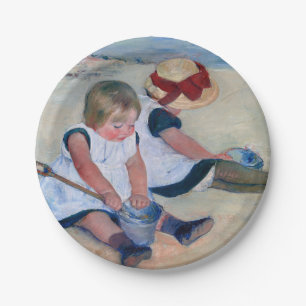 Mary Cassatt Kinder spielen am Strand 1884 Pappteller