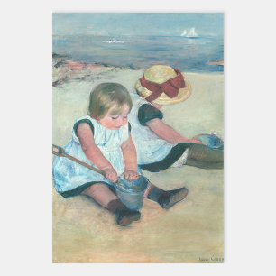 Mary Cassatt - Kinder spielen am Strand Geschenkpapier Set