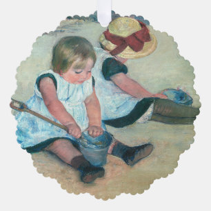 Mary Cassatt - Kinder spielen am Strand Ornament Karte
