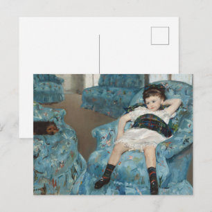 Mary Cassatt Kleines Mädchen im blauen Armstuhl mi Postkarte