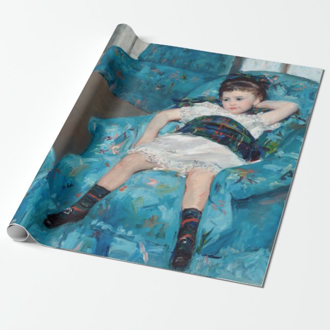 Mary Cassatt - Kleines Mädchen in einem blauen Ses Geschenkpapier (Ungerollt)