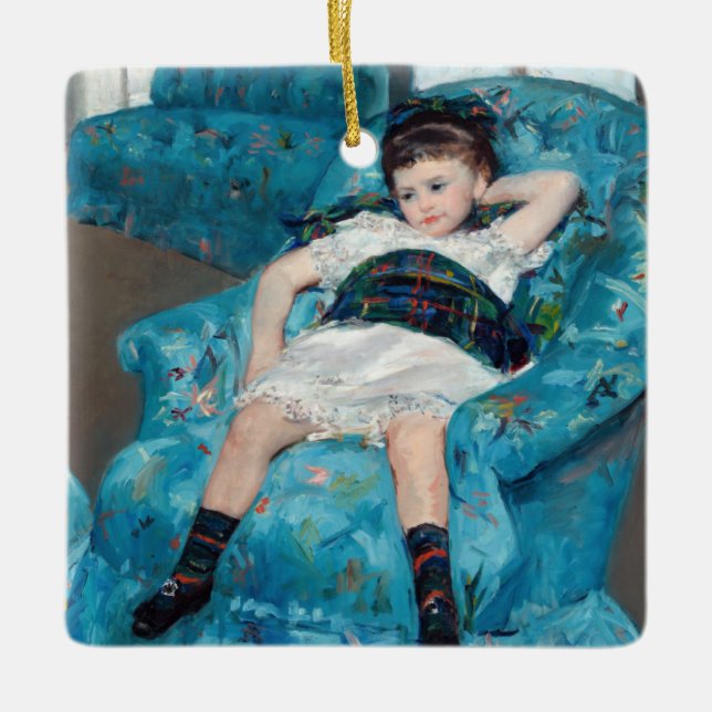 Mary Cassatt - Kleines Mädchen in einem blauen Ses Keramikornament (Vorderseite)