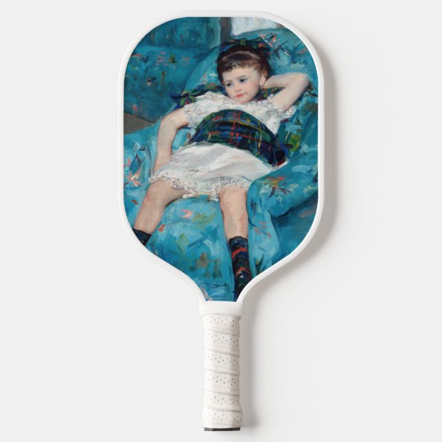 Mary Cassatt - Kleines Mädchen in einem blauen Ses Pickleball Schläger (Vorderseite)