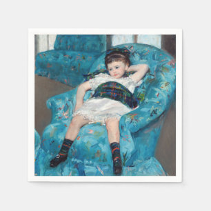 Mary Cassatt - Kleines Mädchen in einem blauen Ses Serviette