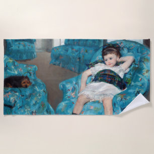 Mary Cassatt - Kleines Mädchen in einem blauen Ses Strandtuch