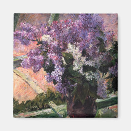 Mary Cassatt - Lilacs in einem Fenster Magnet