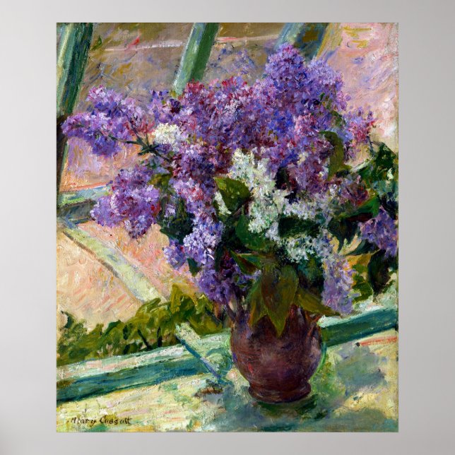 Mary Cassatt Lilacs in einem Fenster Poster (Vorne)