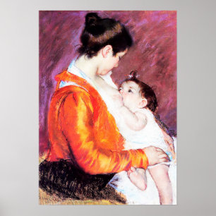 Mary Cassatt - Louise nährt ihr Kind Poster