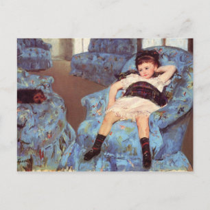 Mary Cassatt Mädchen in blauem Sessel Fine Art Postkarte