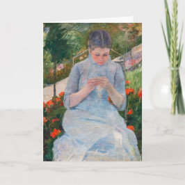 Mary Cassatt - Mädchen nähen im Garten Karte