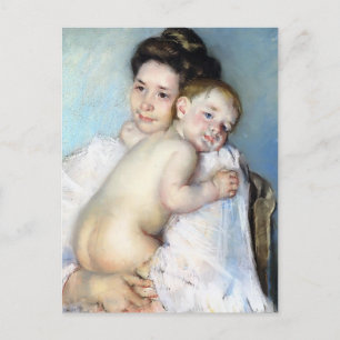 Mary Cassatt - Mutter Berthe hält ihr Baby Postkarte