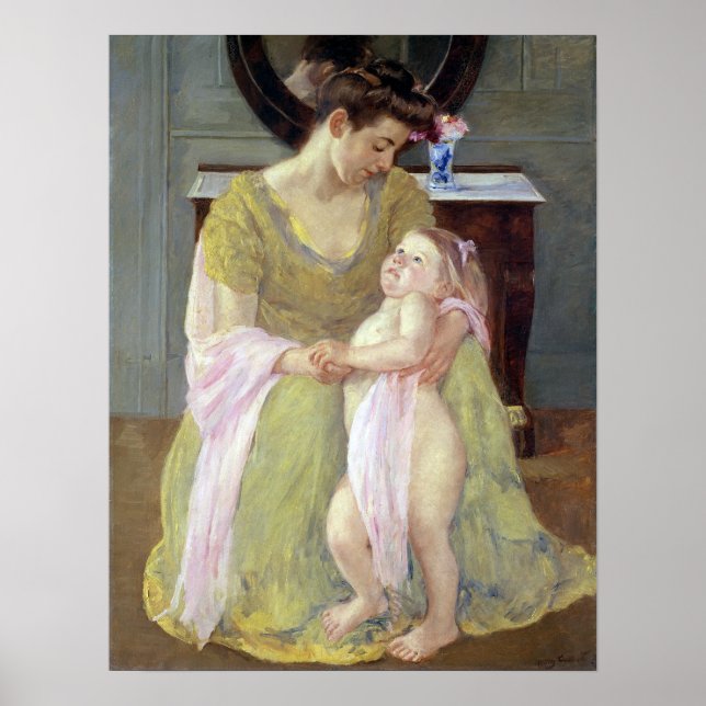 Mary Cassatt Mutter und Kind mit Rose Scarf Poster (Vorne)