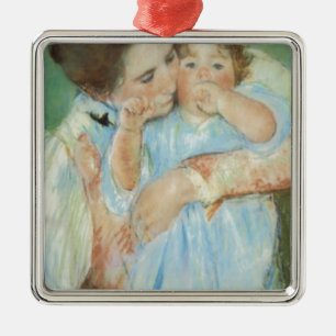 Mary Cassatt Mutter und Kindertagskarte Ornament Aus Metall