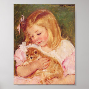 Mary Cassatt - Sara Holding a Cat Art Print Poster