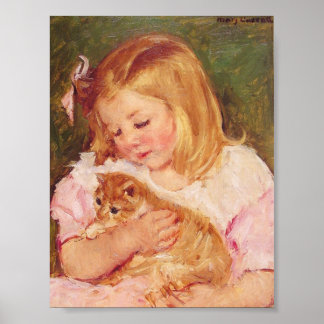 Mary Cassatt - Sara Holding a Cat Art Print Poster