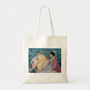Mary Cassatt - Zwei Mütter mit Kindern in einem Bo Tragetasche