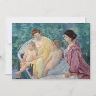 Mary Cassatt - Zwei Mütter und Kinder in einem Boo Einladung