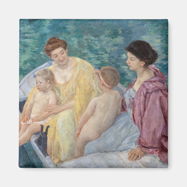 Mary Cassatt - Zwei Mütter und Kinder in einem Boo Magnet (Vorne)