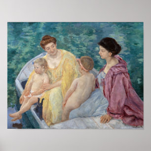 Mary Cassatt - Zwei Mütter und Kinder in einem Boo Poster