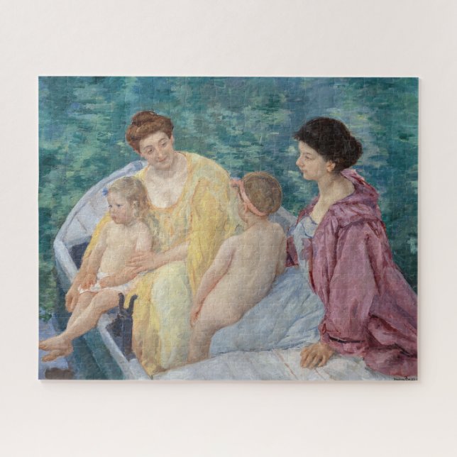 Mary Cassatt - Zwei Mütter und Kinder in einem Boo Puzzle (Horizontal)