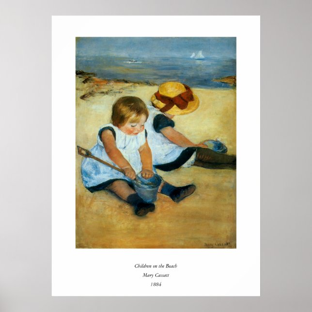 Mary Cassatts Children on the Beach (1884) Poster (Vorne)
