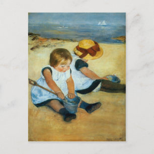 Mary Cassatts Children on the Beach (1884) Postkarte