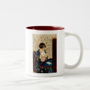 Mary Cassatts Der Brief (circa 1891) Zweifarbige Tasse