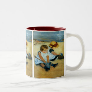 Mary Cassatts Kinder am Strand (1884) Zweifarbige Tasse