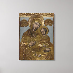 Mary Christ Child Gold Lithograph 1872 Leinwanddruck