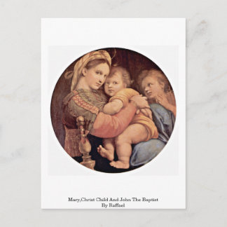 Mary, Christ Child und John the Baptist von Raffae Postkarte