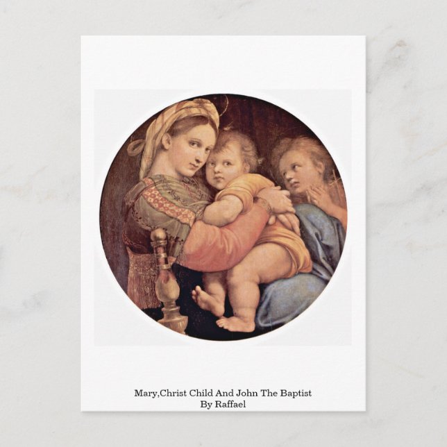 Mary, Christ Child und John the Baptist von Raffae Postkarte (Vorderseite)