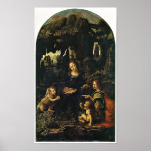 Mary, Christ Kind und Engel von Leonardo da Vinci Poster