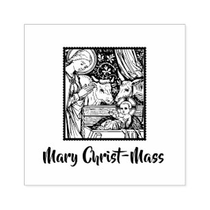 Mary Christ-Mass Nativity Traditionelle Kunst Gummistempel