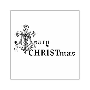 MARY CHRISTMAS Marian Cross Religious Catholic Gummistempel