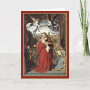 Mary Crowned by Angels - Weihnachtskarte des Jahrg Feiertagskarte