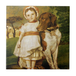 Mary Fox mit ihrem spanischen Pointer Dog (G.F. Wa Fliese
