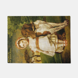 Mary Fox mit ihrem spanischen Pointer Dog (G.F. Wa Fußmatte