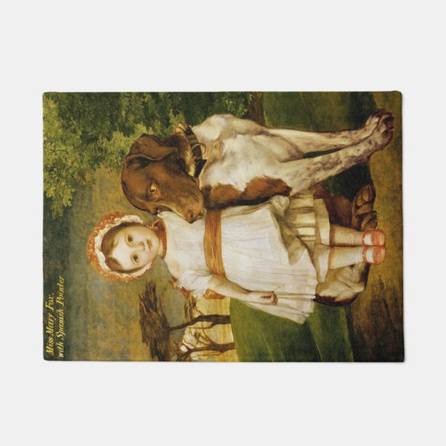Mary Fox mit ihrem spanischen Pointer Dog (G.F. Wa Fußmatte (Vorderseite)
