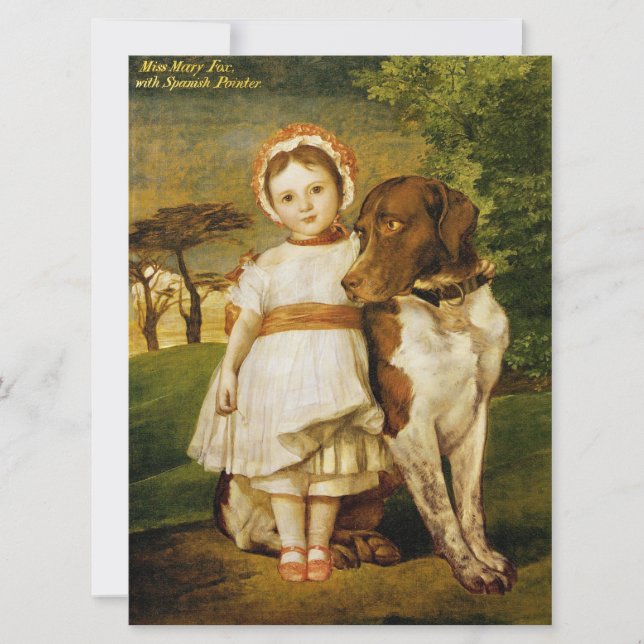 Mary Fox mit ihrem spanischen Pointer Dog (G.F. Wa Karte (Vorderseite)