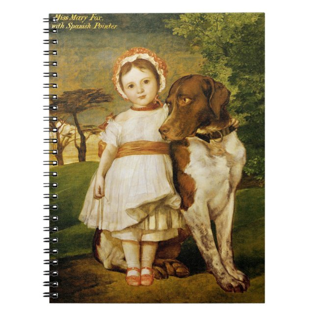 Mary Fox mit ihrem spanischen Pointer Dog (G.F. Wa Notizblock (Vorderseite)