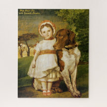 Mary Fox mit ihrem spanischen Pointer Dog (G.F. Wa
