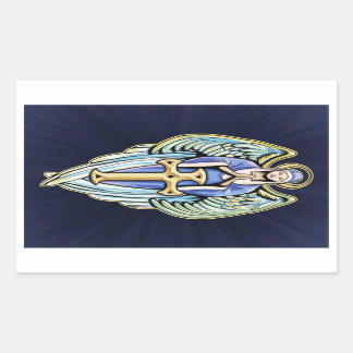 Mary Guardian Angel Cross Design Rechteckiger Aufkleber