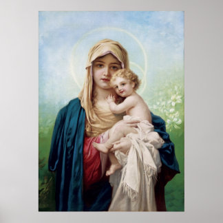 Mary hält Jesus Poster